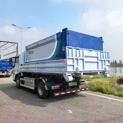Custom Self-Generating Solar Hook Arm Decoration Waste Transfer Bin 8 Cubic Meter New Energy Hydraulic Sealed Cover Sanitation Roll Off Container No External Power Supply