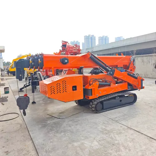 WT3.0 3 Ton Crawler Spider Crane 5-Section Telescopic Boom Small Hoist For Elevator Basement 380V Electric & Diesel Dual Power Mini Spider Lifter