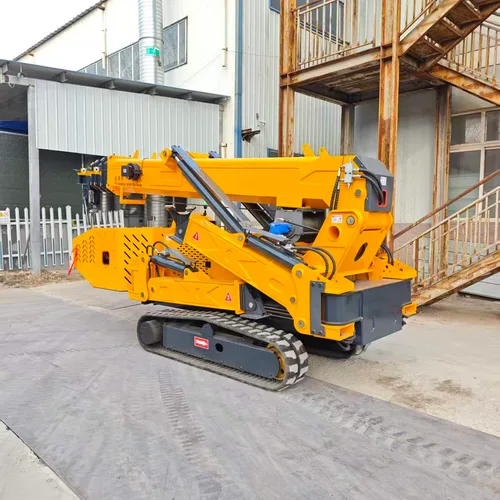WT4.0 4 Ton Crawler Spider Crane Extended 5-Section Telescopic Boom Heavy Mini Spider Lifter For Narrow Indoor Space 380V Electric & 37KW Diesel Dual Power