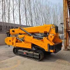 5Ton Large Capacity Crawler Spider Crane 0-360° Continuous Rotation Wide Rubber Track Hoist Low Ground Pressure Self-Propelled Heavy Lifting Machine For Factory & Curtain Wall