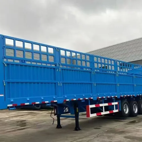Export Standard High Side Stake Semi-Trailer 9000-16000mm Fence Cargo Trailer For Fruit Vegetable Delivery Multi Color Available