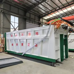 Custom Large Engineering Hook Arm Construction Waste Transfer Bin 30 Cubic Meter Muck Roll Off Box High Power Full Auto Electric Sealed Tarpaulin Sanitation Hook Lift Bin