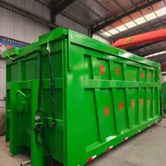 Custom Large Hydraulic Top Cover Hook Arm Muck Transfer Bin 30 Cubic Meter Engineering Waste Box Full Auto Hydraulic Enclosed Sanitation Roll Off Container