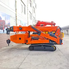 WT3.0 3 Ton Crawler Spider Crane 5-Section Telescopic Boom Small Hoist For Elevator Basement 380V Electric & Diesel Dual Power Mini Spider Lifter