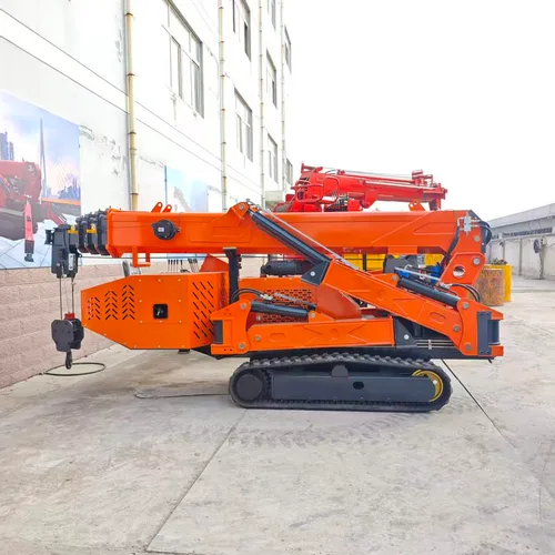 WT3.0 3 Ton Crawler Spider Crane 5-Section Telescopic Boom Small Hoist For Elevator Basement 380V Electric & Diesel Dual Power Mini Spider Lifter