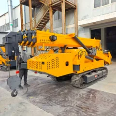 WT4.0 4 Ton Crawler Spider Crane Extended 5-Section Telescopic Boom Heavy Mini Spider Lifter For Narrow Indoor Space 380V Electric & 37KW Diesel Dual Power