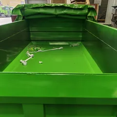 Custom Thickened Hook Arm Construction Waste Transfer Bin 7 Cubic Meter Engineering Roll Off Box Full Auto Electric Sealed Tarpaulin Sanitation Hook Lift Bin