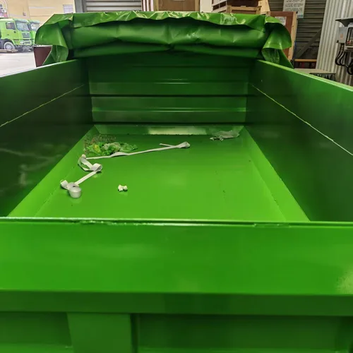 Custom Thickened Hook Arm Construction Waste Transfer Bin 7 Cubic Meter Engineering Roll Off Box Full Auto Electric Sealed Tarpaulin Sanitation Hook Lift Bin