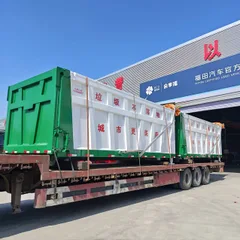 Custom Large Engineering Hook Arm Construction Waste Transfer Bin 30 Cubic Meter Muck Roll Off Box High Power Full Auto Electric Sealed Tarpaulin Sanitation Hook Lift Bin