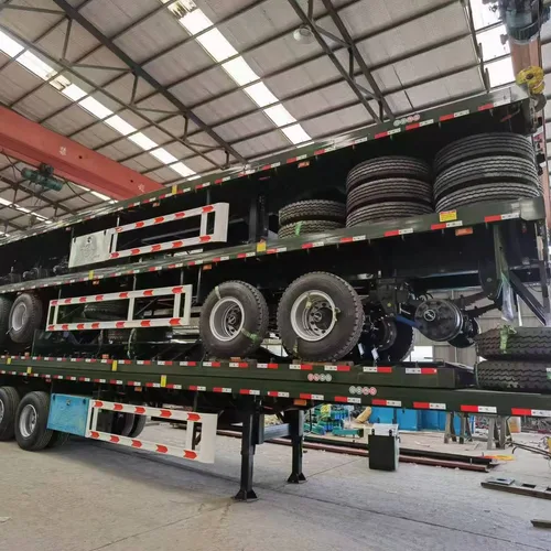 Tri-Axle Flatbed Container Semi Trailer 13m-16m Flat Bed Container Transport Trailer Factory Direct Price