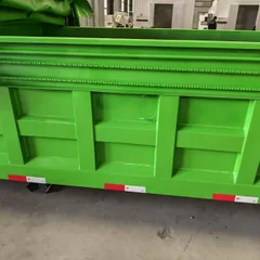 Custom Thickened Hook Arm Construction Waste Transfer Bin 7 Cubic Meter Engineering Roll Off Box Full Auto Electric Sealed Tarpaulin Sanitation Hook Lift Bin