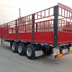 Export Standard High Side Stake Semi-Trailer 9000-16000mm Fence Cargo Trailer For Fruit Vegetable Delivery Multi Color Available