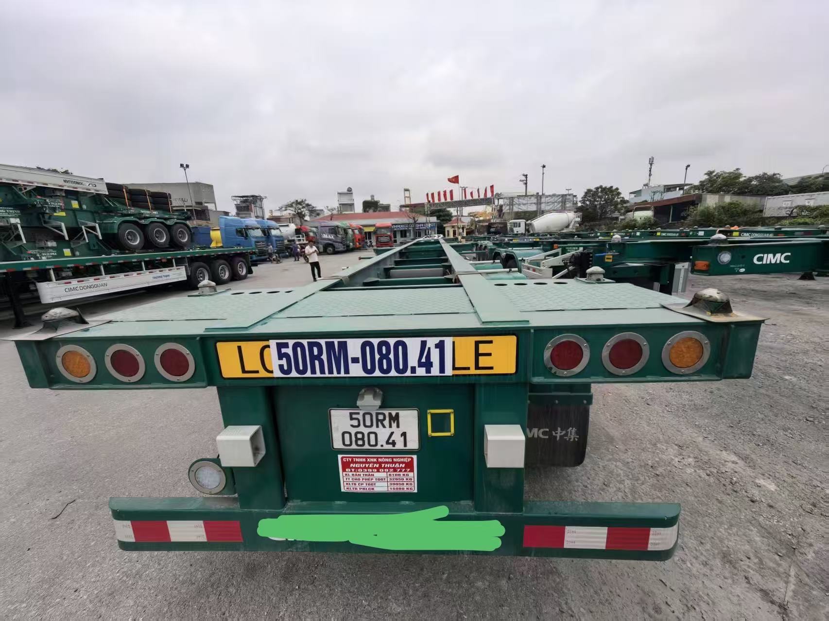 Export Standard Container Skeleton Trailer Light Weight 20ft 40ft Container Transport Chassis Semi-Trailer