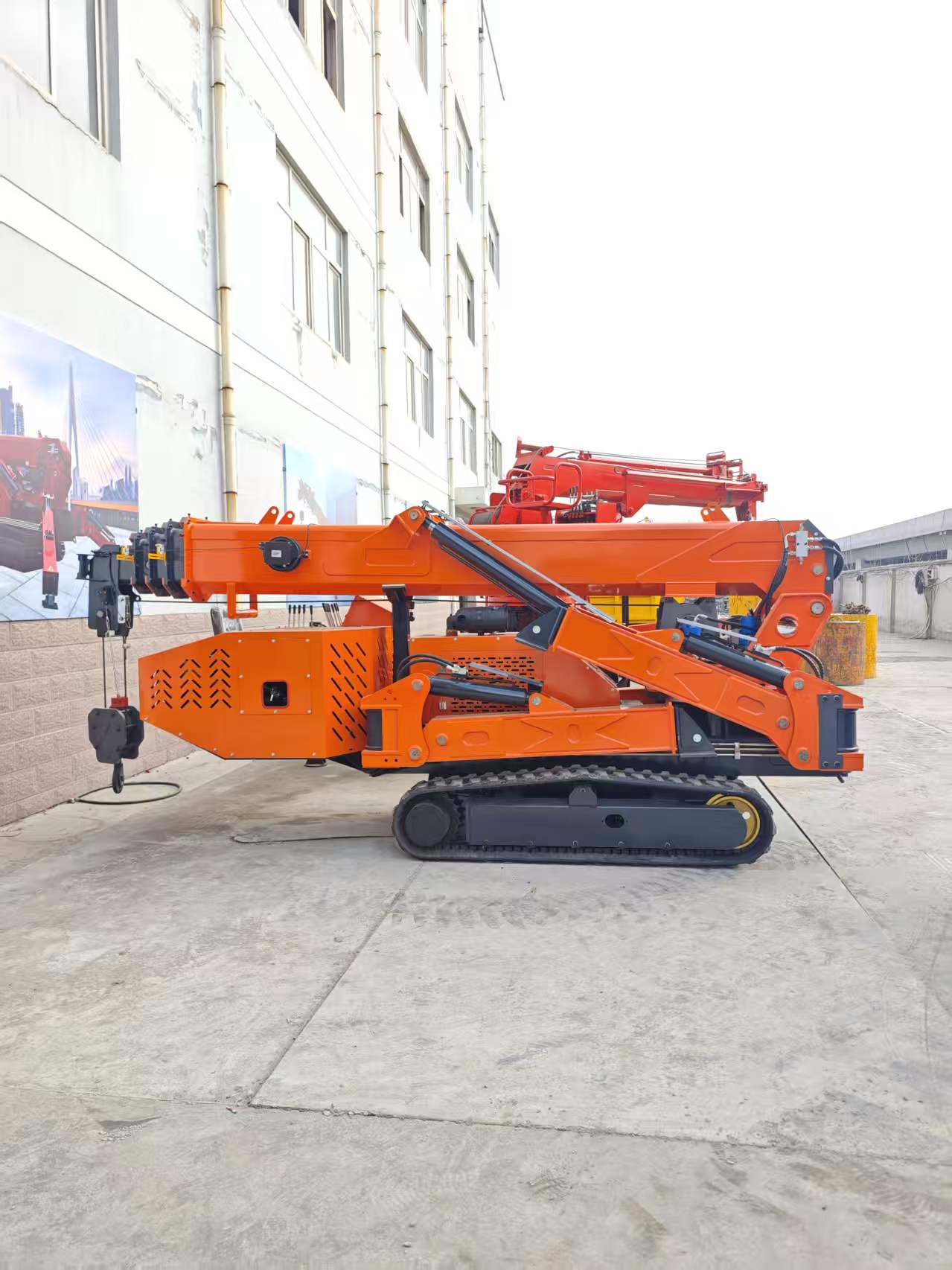 WT3.0 3 Ton Crawler Spider Crane 5-Section Telescopic Boom Small Hoist For Elevator Basement 380V Electric & Diesel Dual Power Mini Spider Lifter