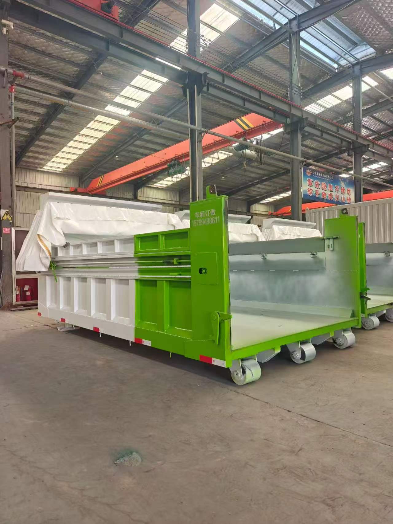 7CBM Hook Lift Waste Container 38002200800mm Roll Off Dumpster With 5mm Floor & Electric Tarpaulin Factory Price 18000 RMB