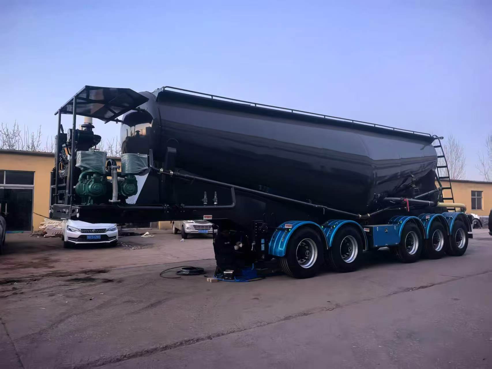 Export Horizontal Bulk Powder Material Tank Trailer 11000-135000mm Cement Transport Tank Semi-Trailer Multi Color Custom Dry Bulk Tank Trailer