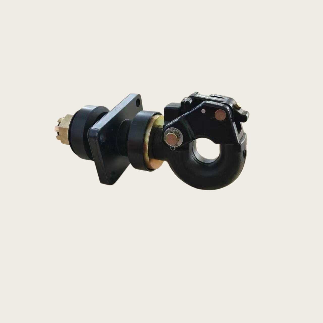 WEQ75 Dual Rubber Shock Absorbing Pintle Hook For Large Mine Dump & Oversize Transport Semi-Trailer