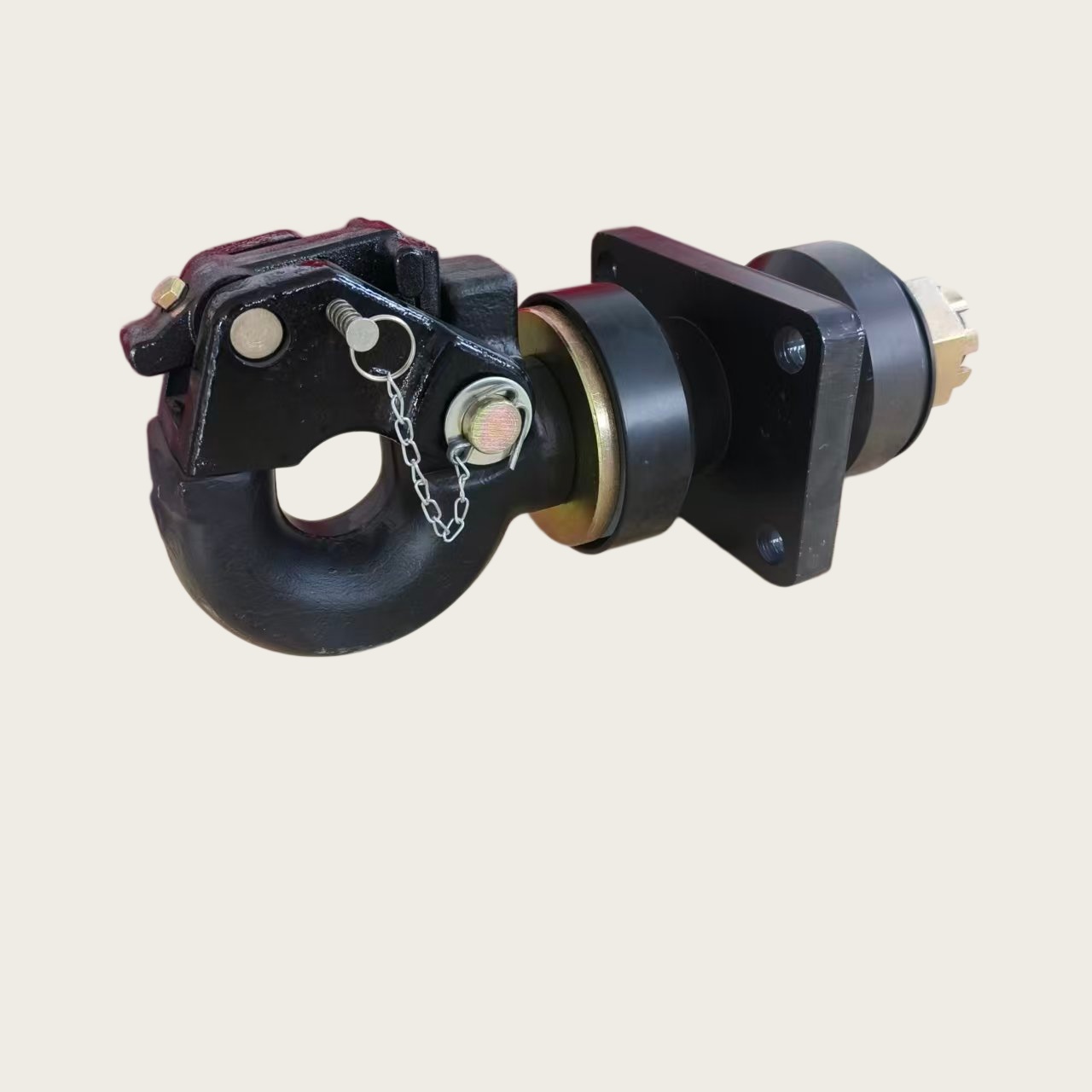 WEQ75 Dual Rubber Shock Absorbing Pintle Hook For Large Mine Dump & Oversize Transport Semi-Trailer