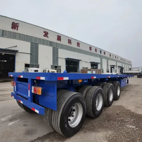 New Tri-Axle Flatbed Container Semi Trailer 20/40/45ft Q345 High Strength Steel Load 40-80 Ton