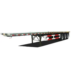 Export Flatbed Semi-Trailer 3-Axle Mechanical Leaf Spring Suspension Multi Color New Flat Haulage Trailer Ready Stock