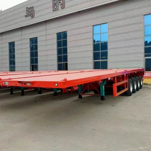 Export Flatbed Semi-Trailer 3-Axle Mechanical Leaf Spring Suspension Multi Color New Flat Haulage Trailer Ready Stock