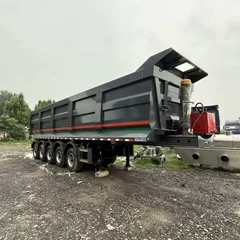 New Grey 5-Axle Rear Tipper Semi Trailer T700 Hardox Bucket HYVA Hydraulic Cylinder For Mine Heavy Load Transport