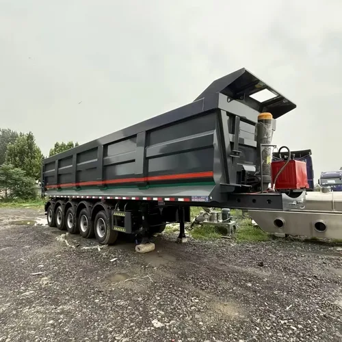 New Grey 5-Axle Rear Tipper Semi Trailer T700 Hardox Bucket HYVA Hydraulic Cylinder For Mine Heavy Load Transport
