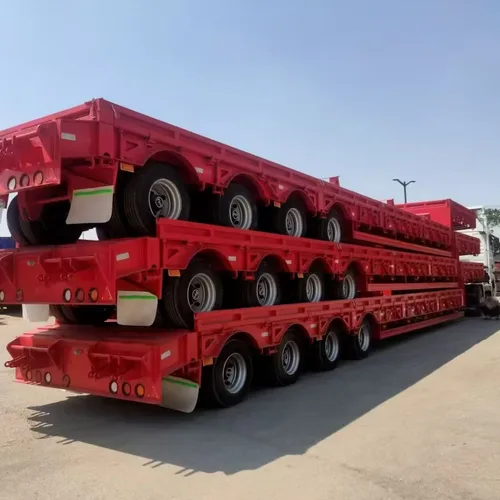 Brand New 3 Axle Flatbed Semi Trailer 60 Ton Steel Pallet Machinery Transport Flatbed Semi-Trailer