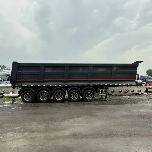 New Grey 5-Axle Rear Tipper Semi Trailer T700 Hardox Bucket HYVA Hydraulic Cylinder For Mine Heavy Load Transport