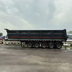 New Grey 5-Axle Rear Tipper Semi Trailer T700 Hardox Bucket HYVA Hydraulic Cylinder For Mine Heavy Load Transport