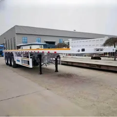 New Lightweight White Tri-Axle Flatbed Container Semi Trailer 40ft Q345 High Strength Steel 13Ton FUWA Axle