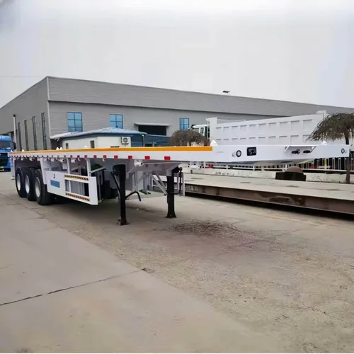 New Lightweight White Tri-Axle Flatbed Container Semi Trailer 40ft Q345 High Strength Steel 13Ton FUWA Axle
