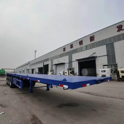 New Tri-Axle Flatbed Container Semi Trailer 20/40/45ft Q345 High Strength Steel Load 40-80 Ton