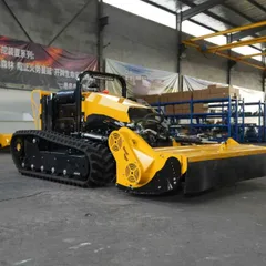 40HP All Terrain Full Hydraulic Remote Controlled Slope Mowing & Shredding Robot for Photovoltaic Plants Dykes and Embankment Slope Protection
