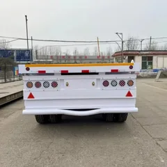 New Lightweight White Tri-Axle Flatbed Container Semi Trailer 40ft Q345 High Strength Steel 13Ton FUWA Axle