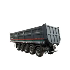 New Grey 5-Axle Rear Tipper Semi Trailer T700 Hardox Bucket HYVA Hydraulic Cylinder For Mine Heavy Load Transport