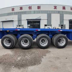 New Tri-Axle Flatbed Container Semi Trailer 20/40/45ft Q345 High Strength Steel Load 40-80 Ton