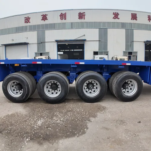 New Tri-Axle Flatbed Container Semi Trailer 20/40/45ft Q345 High Strength Steel Load 40-80 Ton