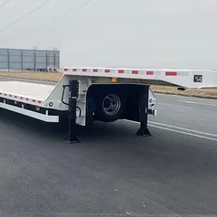 Brand New Integrated Fixed Ramp Lowbed Semi Trailer 3 Axle Excavator Machinery Transport Flatbed Semi-Trailer