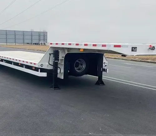 Brand New Integrated Fixed Ramp Lowbed Semi Trailer 3 Axle Excavator Machinery Transport Flatbed Semi-Trailer