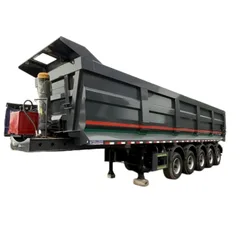 New Grey 5-Axle Rear Tipper Semi Trailer T700 Hardox Bucket HYVA Hydraulic Cylinder For Mine Heavy Load Transport