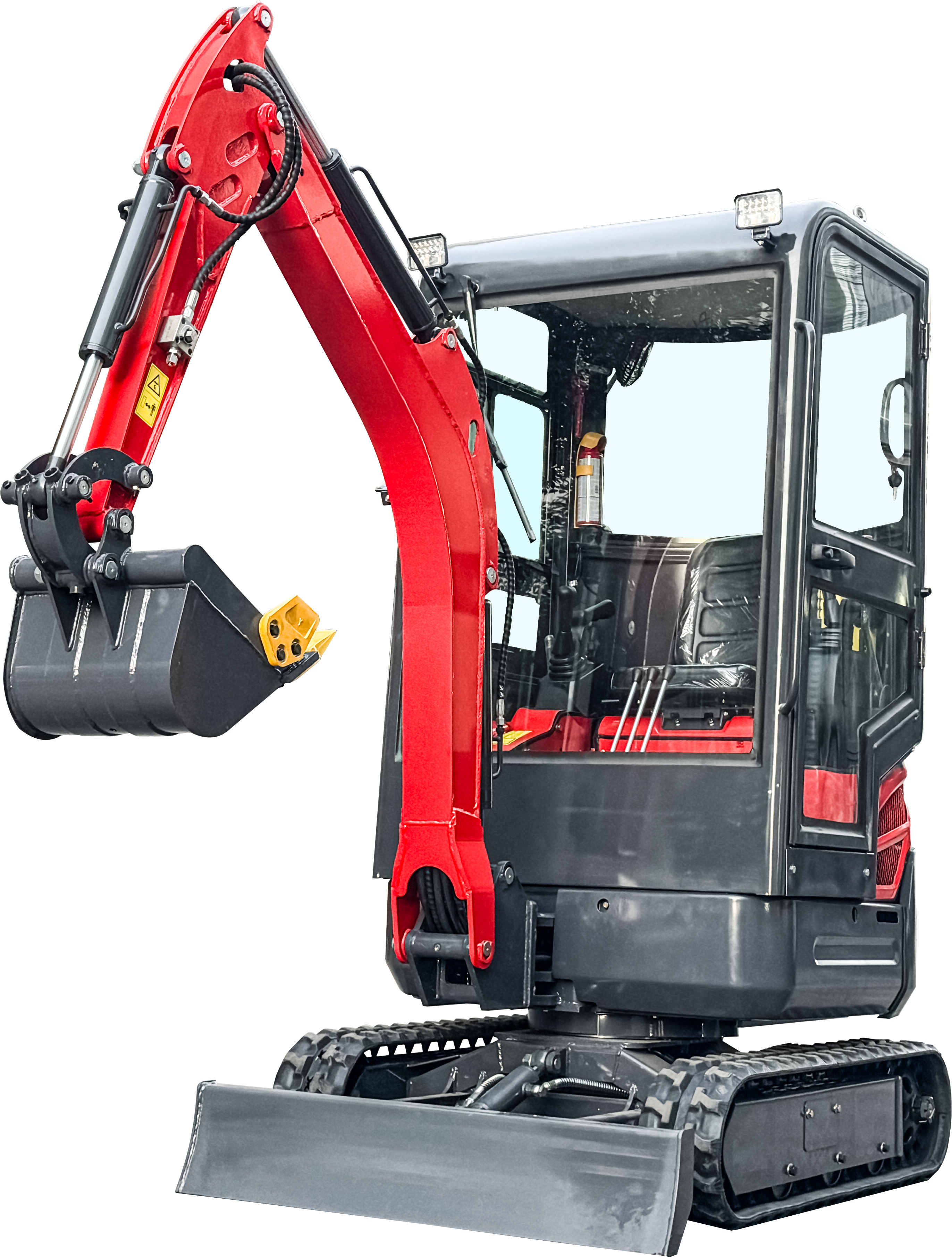 Model 18 Enclosed Cab Mini Excavator Kubota D722 Zero Tail 1.8 Ton Indoor Construction Digger