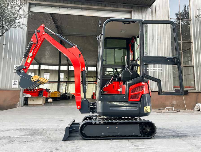 Model 18 Enclosed Cab Mini Excavator Kubota D722 Zero Tail 1.8 Ton Indoor Construction Digger