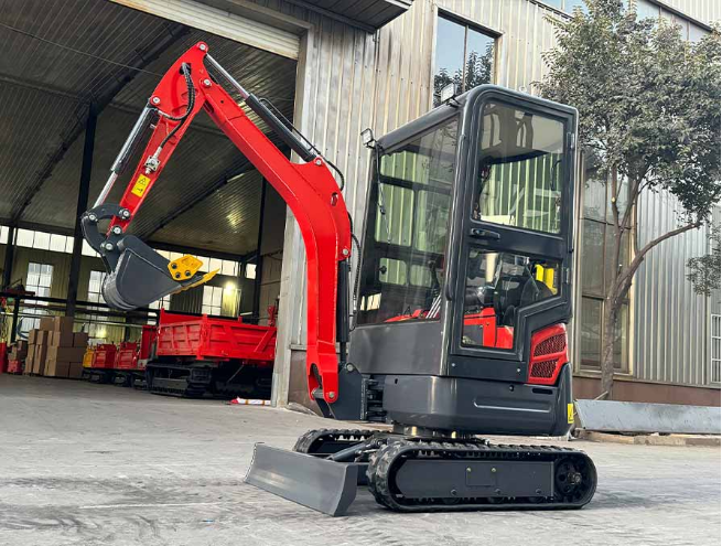 Model 18 Enclosed Cab Mini Excavator Kubota D722 Zero Tail 1.8 Ton Indoor Construction Digger