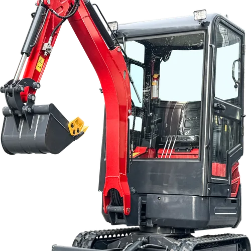 Model 18 Enclosed Cab Mini Excavator Kubota D722 Zero Tail 1.8 Ton Indoor Construction Digger
