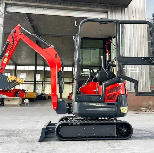 Model 18 Enclosed Cab Mini Excavator Kubota D722 Zero Tail 1.8 Ton Indoor Construction Digger