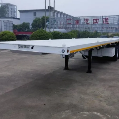 Standard Flatbed Container Semi Trailer, Fits Multiple Container Sizes, Through Beam Anti-deformation, Special For Cross-border Port Logistics