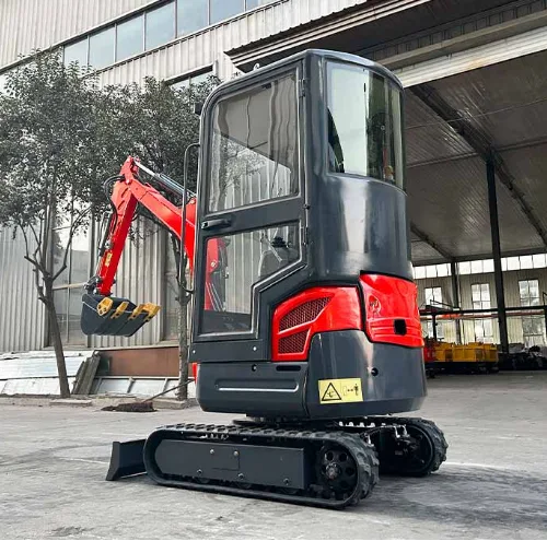 Model 18 Enclosed Cab Mini Excavator Kubota D722 Zero Tail 1.8 Ton Indoor Construction Digger