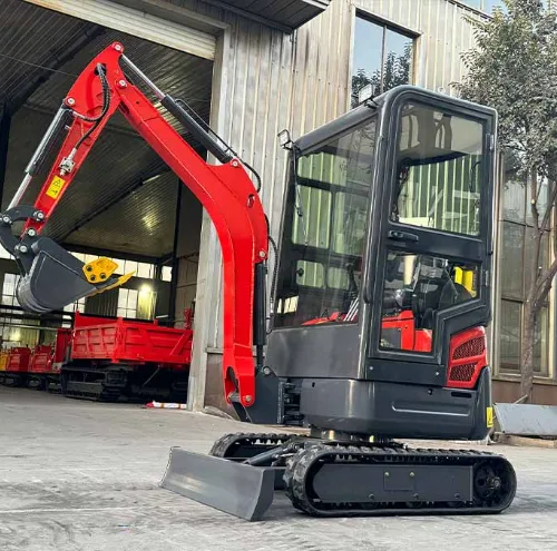 Model 18 Enclosed Cab Mini Excavator Kubota D722 Zero Tail 1.8 Ton Indoor Construction Digger