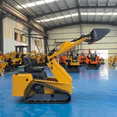 480S Track Mini Skid Steer Loader Rubber Track Compact Machine For Indoor Basement Narrow Aisle Ready Stock